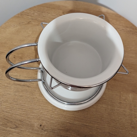 Bella Cucina White & Black "Chocolat..." Fondue  Set - Picture 5 of 6